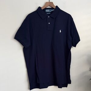 Polo Ralph Lauren men navy blue polo shirt short sleeve XXL Pima stretch Mesh